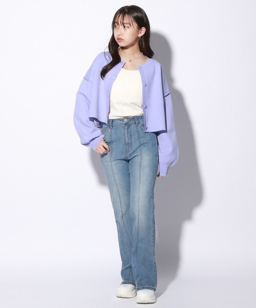 美品♡伊太利屋(イタリヤ)ストレッチリブフレアデニム/畝/ネイビー/Y2K/11 美品♡伊太利屋(イタリヤ)ストレッチリブフレアデニム/畝