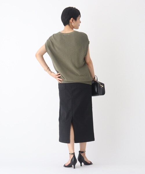 OPAQUE.CLIP（オペークドットクリップ）の「◆コットンニットジレ【WEB限定カラー】（ベスト・レディース・チャコールグレー/パープル系/カーキ系4/アイボリー・38）」の10枚目の写真