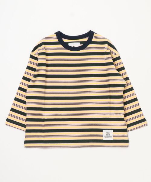 Smoothy(スムージー)の「SMOOTHY マルチボーダーロンTee(Tシャツ/カットソー・キッズ・ベージュ/ネイビー/チャコールグレー・S/XL/M/L)」の10枚目の写真