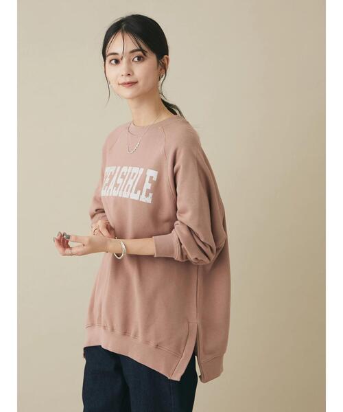 CRAFT STANDARD BOUTIQUE（クラフトスタンダードブティック）の「サイドスリットプリント裏毛プルオーバー　＊（スウェット・レディース・チャコールグレー/ピンク系その他2/ベージュ・FREE）」の5枚目の写真