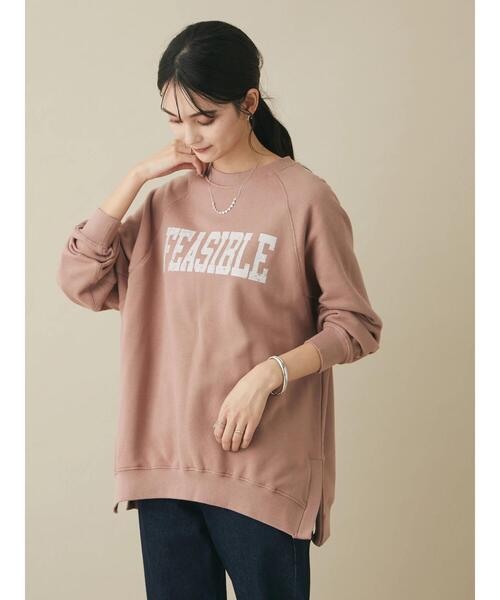 CRAFT STANDARD BOUTIQUE（クラフトスタンダードブティック）の「サイドスリットプリント裏毛プルオーバー　＊（スウェット・レディース・チャコールグレー/ピンク系その他2/ベージュ・FREE）」の7枚目の写真