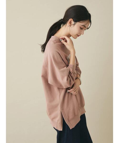CRAFT STANDARD BOUTIQUE（クラフトスタンダードブティック）の「サイドスリットプリント裏毛プルオーバー　＊（スウェット・レディース・チャコールグレー/ピンク系その他2/ベージュ・FREE）」の8枚目の写真
