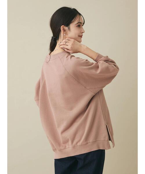 CRAFT STANDARD BOUTIQUE（クラフトスタンダードブティック）の「サイドスリットプリント裏毛プルオーバー　＊（スウェット・レディース・チャコールグレー/ピンク系その他2/ベージュ・FREE）」の9枚目の写真
