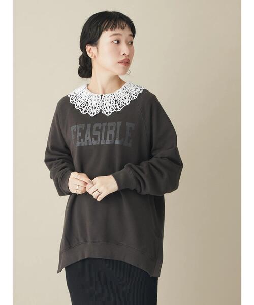 CRAFT STANDARD BOUTIQUE（クラフトスタンダードブティック）の「サイドスリットプリント裏毛プルオーバー　＊（スウェット・レディース・チャコールグレー/ピンク系その他2/ベージュ・FREE）」の15枚目の写真