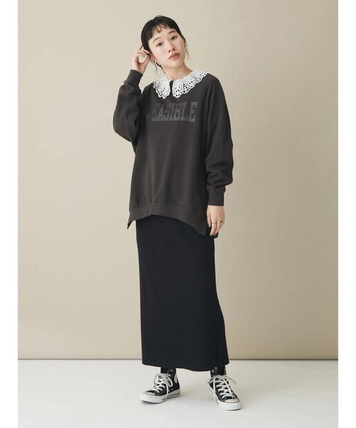 CRAFT STANDARD BOUTIQUE（クラフトスタンダードブティック）の「サイドスリットプリント裏毛プルオーバー　＊（スウェット・レディース・チャコールグレー/ピンク系その他2/ベージュ・FREE）」の16枚目の写真