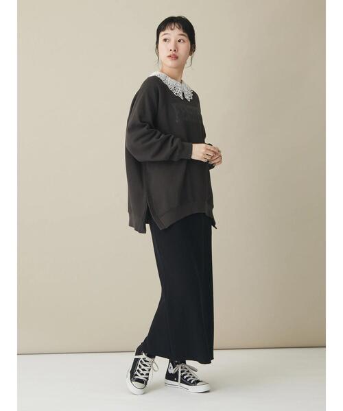 CRAFT STANDARD BOUTIQUE（クラフトスタンダードブティック）の「サイドスリットプリント裏毛プルオーバー　＊（スウェット・レディース・チャコールグレー/ピンク系その他2/ベージュ・FREE）」の17枚目の写真