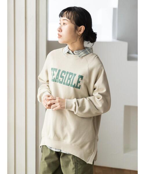 CRAFT STANDARD BOUTIQUE（クラフトスタンダードブティック）の「サイドスリットプリント裏毛プルオーバー　＊（スウェット・レディース・チャコールグレー/ピンク系その他2/ベージュ・FREE）」の18枚目の写真