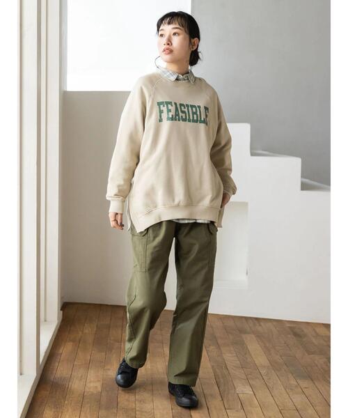 CRAFT STANDARD BOUTIQUE（クラフトスタンダードブティック）の「サイドスリットプリント裏毛プルオーバー　＊（スウェット・レディース・チャコールグレー/ピンク系その他2/ベージュ・FREE）」の20枚目の写真