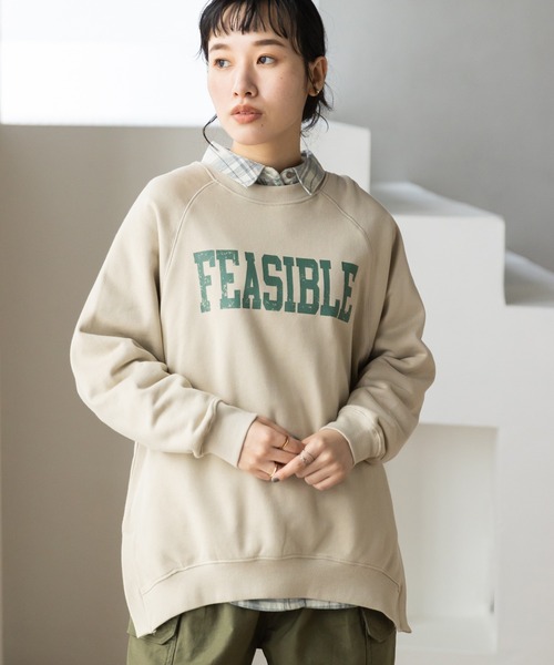 CRAFT STANDARD BOUTIQUE（クラフトスタンダードブティック）の「サイドスリットプリント裏毛プルオーバー　＊（スウェット・レディース・チャコールグレー/ピンク系その他2/ベージュ・FREE）」の2枚目の写真