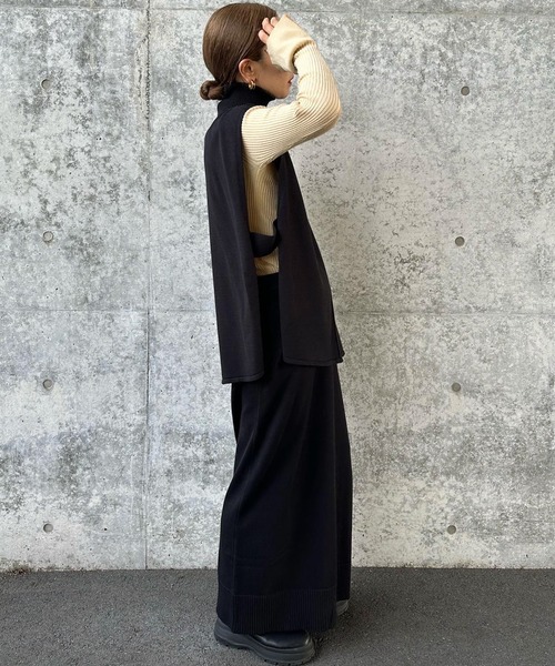 select MOCA by son（セレクトモカバイソン）の「裾リブニットタイトスカート（スカート・レディース・ブラック/ホワイト・FREE/LARGE）」の18枚目の写真