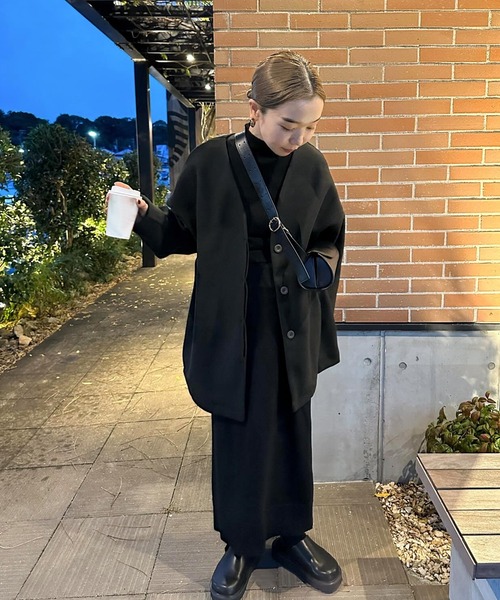 select MOCA by son（セレクトモカバイソン）の「裾リブニットタイトスカート（スカート・レディース・ブラック/ホワイト・FREE/LARGE）」の20枚目の写真