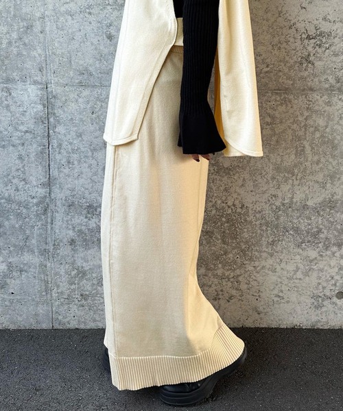 select MOCA by son（セレクトモカバイソン）の「裾リブニットタイトスカート（スカート・レディース・ブラック/ホワイト・FREE/LARGE）」の21枚目の写真