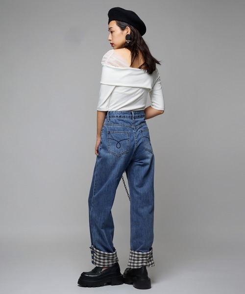 Narcissus（ナルシス）の「【Narcissus】チェックレイヤードデニムパンツ（デニムパンツ・レディース・その他・FREE）」の4枚目の写真