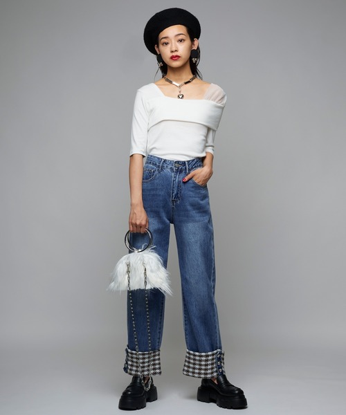 Narcissus（ナルシス）の「【Narcissus】チェックレイヤードデニムパンツ（デニムパンツ・レディース・その他・FREE）」の5枚目の写真