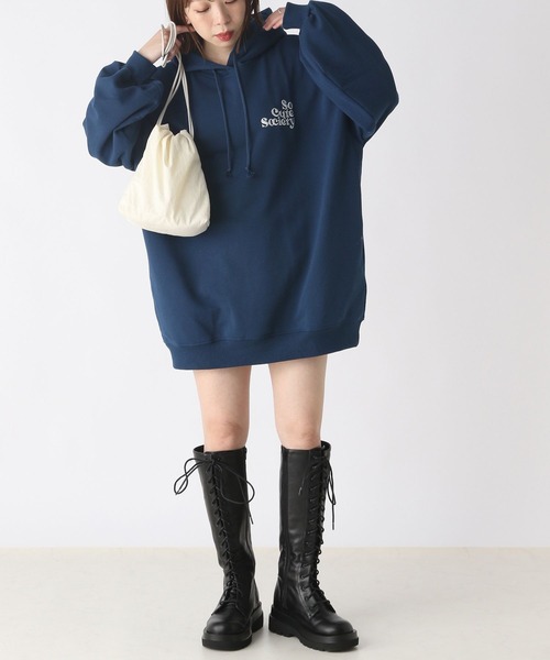 Heather（ヘザー）の「LOGOBIGパーカー　166438（パーカー・レディース・ネイビー/オフホワイト/スミクロ・FREE）」の10枚目の写真