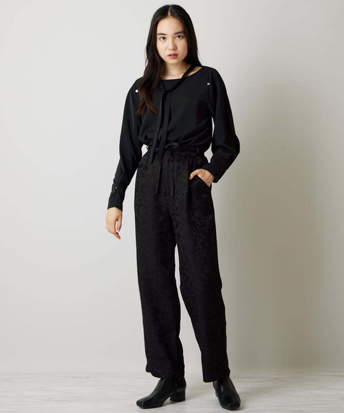 A de a.v.v（アードアー・ヴェ・ヴェ）の「［SET UP対応］ジャガード柄パンツ（その他パンツ・レディース・ブラック/アイボリー・SMALL/MEDIUM）」の3枚目の写真