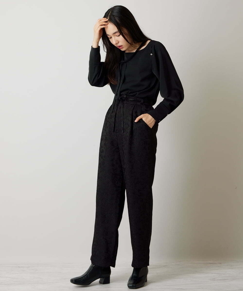 A de a.v.v（アードアー・ヴェ・ヴェ）の「［SET UP対応］ジャガード柄パンツ（その他パンツ・レディース・ブラック/アイボリー・SMALL/MEDIUM）」の4枚目の写真