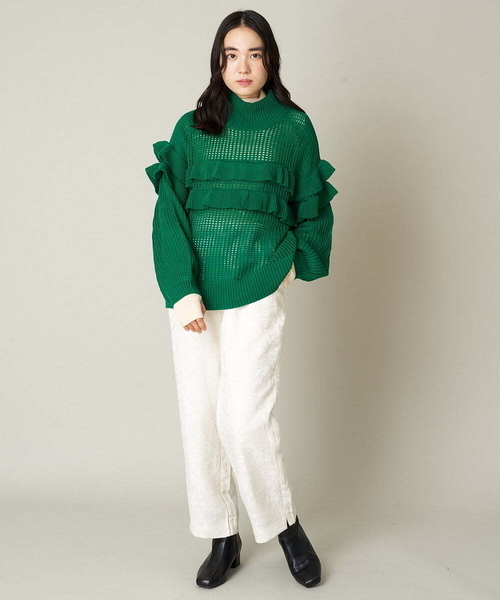 A de a.v.v（アードアー・ヴェ・ヴェ）の「［SET UP対応］ジャガード柄パンツ（その他パンツ・レディース・ブラック/アイボリー・SMALL/MEDIUM）」の7枚目の写真