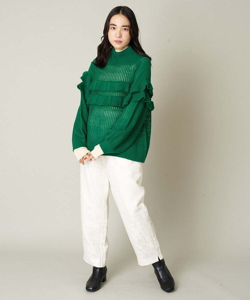 A de a.v.v（アードアー・ヴェ・ヴェ）の「［SET UP対応］ジャガード柄パンツ（その他パンツ・レディース・ブラック/アイボリー・SMALL/MEDIUM）」の8枚目の写真