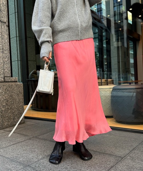 DouDou（ドゥドゥ）の「【新色追加】キュプラスカート（スカート・レディース・ブラック/ベージュ/ブルー/グレー/ピンク/スカイブルー・FREE）」の6枚目の写真