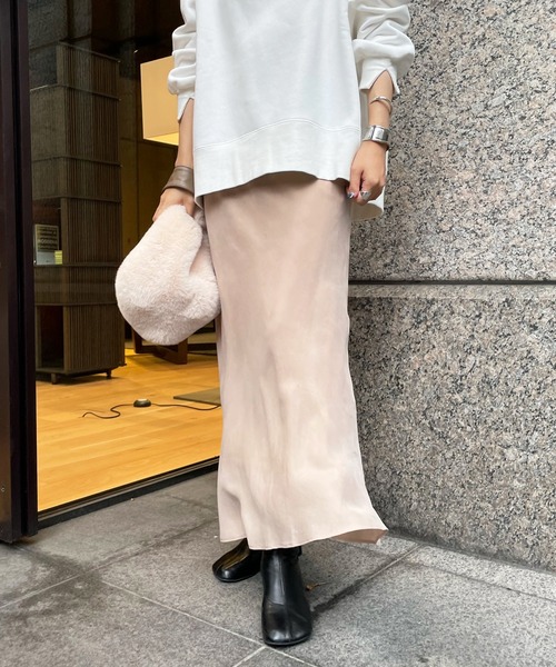 DouDou（ドゥドゥ）の「【新色追加】キュプラスカート（スカート・レディース・ブラック/ベージュ/ブルー/グレー/ピンク/スカイブルー・FREE）」の11枚目の写真