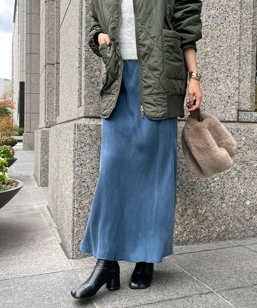 DouDou（ドゥドゥ）の「【新色追加】キュプラスカート（スカート・レディース・ブラック/ベージュ/ブルー/グレー/ピンク/スカイブルー・FREE）」の17枚目の写真