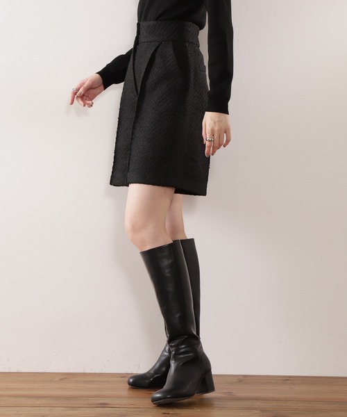 N.（N. Natural Beauty Basic）（エヌエヌナチュラルビューティーベーシック）の「【横田ひかるさん着用】◆ツイードタックショートパンツ（その他パンツ・レディース・オフホワイト/ブラック・MEDIUM）」の7枚目の写真