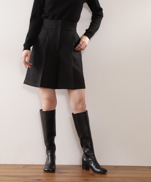 N.（N. Natural Beauty Basic）（エヌエヌナチュラルビューティーベーシック）の「【横田ひかるさん着用】◆ツイードタックショートパンツ（その他パンツ・レディース・オフホワイト/ブラック・MEDIUM）」の12枚目の写真
