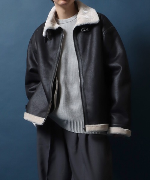 セール】Synthetic Mouton B-3 Bomber Jacket/別注 フェイク