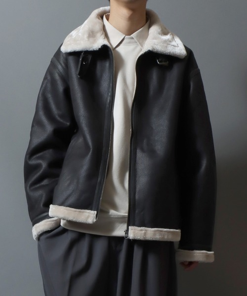 セール】Synthetic Mouton B-3 Bomber Jacket/別注 フェイクムートン B