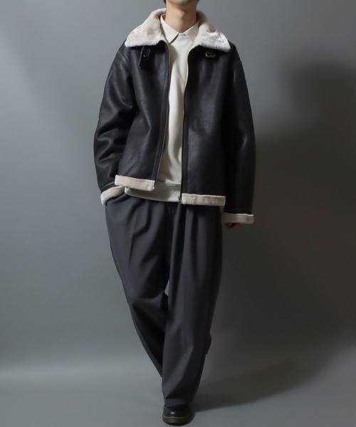 セール】Synthetic Mouton B-3 Bomber Jacket/別注 フェイクムートン B