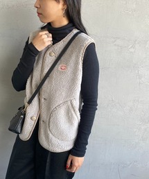 [Vincent et Mireille/ヴァンソン エ ミレイユ] ノーカラー ボアフリースベスト