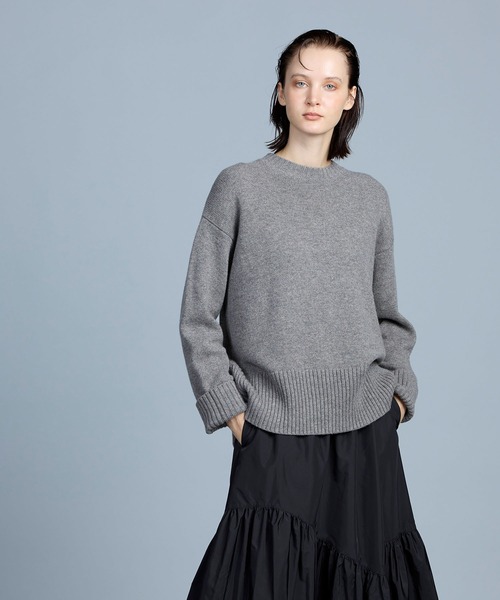 N.O.R.C by the line（ノークバイザライン）の「ウールカシミヤクルーネックニット（ニット/セーター・レディース・グレー/ネイビー/ラベンダー/アイボリー・S/M/L）」の3枚目の写真