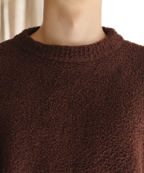 epnok（エプノック）の「スムースジャガードルーズニット（ニット/セーター・メンズ・レッド/アイボリー/モカ・LARGE/MEDIUM/SMALL）」の4枚目の写真