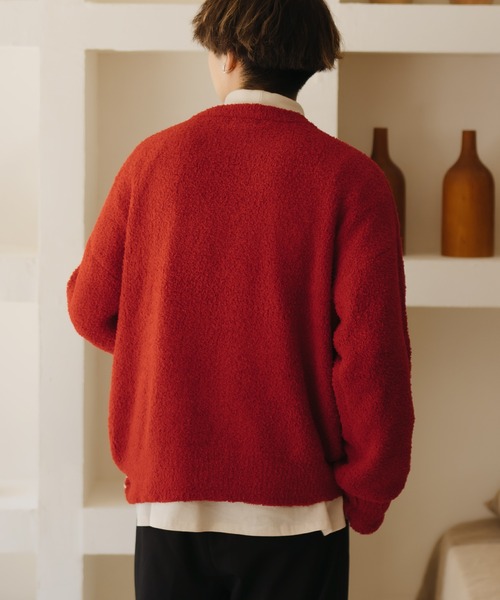 epnok（エプノック）の「スムースジャガードルーズニット（ニット/セーター・メンズ・レッド/アイボリー/モカ・LARGE/MEDIUM/SMALL）」の18枚目の写真