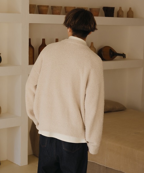 epnok（エプノック）の「スムースジャガードルーズニット（ニット/セーター・メンズ・レッド/アイボリー/モカ・LARGE/MEDIUM/SMALL）」の9枚目の写真