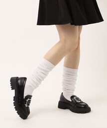 ビッグビジュー付きローファー【タンクソール/トラックソール/フラット/csT&P】
