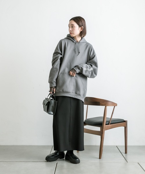 mystic（ミスティック）の「バックロゴフーディー（パーカー・レディース・チャコールグレー/オフホワイト/グレー・FREE）」の12枚目の写真