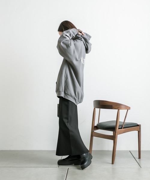 mystic（ミスティック）の「バックロゴフーディー（パーカー・レディース・チャコールグレー/オフホワイト/グレー・FREE）」の14枚目の写真