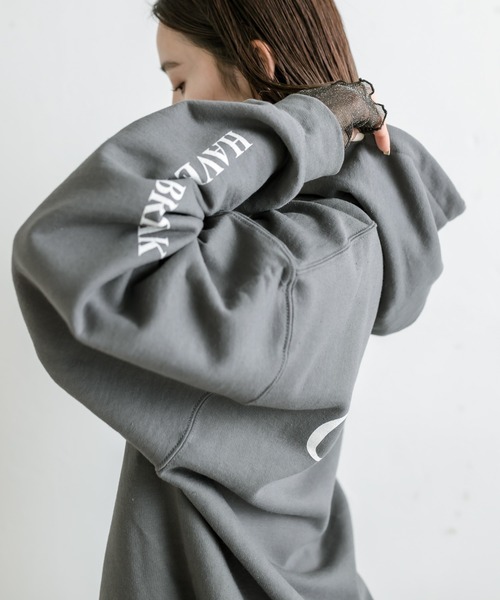 mystic（ミスティック）の「バックロゴフーディー（パーカー・レディース・チャコールグレー/オフホワイト/グレー・FREE）」の21枚目の写真