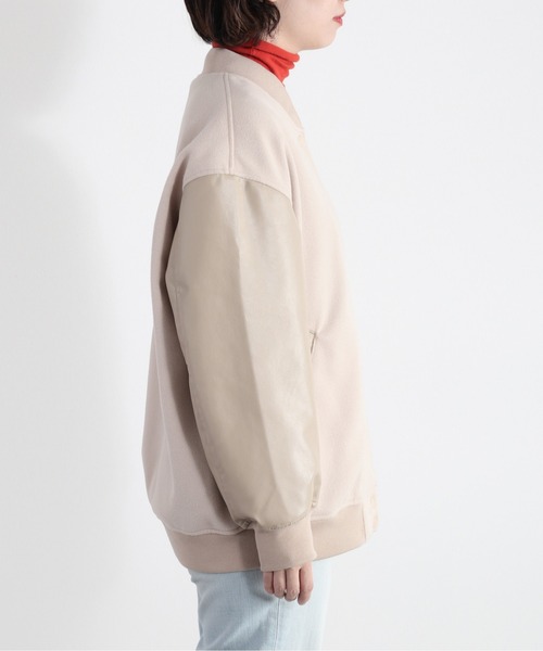 cepo（セポ）の「カットメルトンスタジャン（スタジャン・レディース・ネイビー/オフホワイト・M）」の3枚目の写真