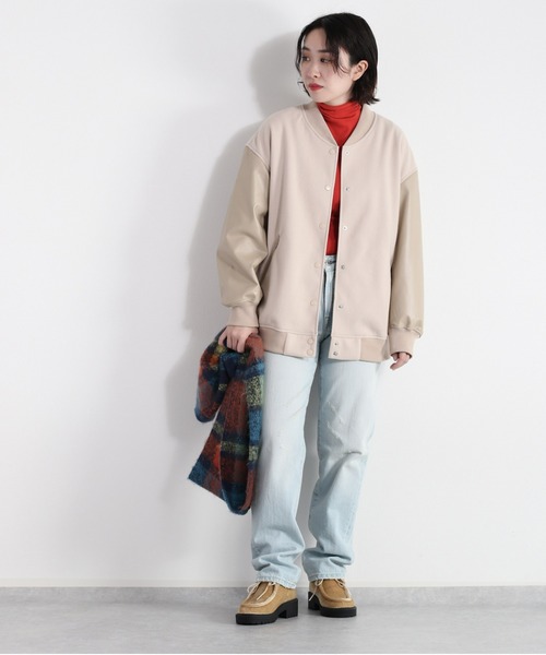 cepo（セポ）の「カットメルトンスタジャン（スタジャン・レディース・ネイビー/オフホワイト・M）」の16枚目の写真