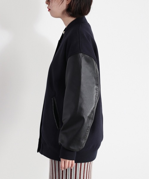 cepo（セポ）の「カットメルトンスタジャン（スタジャン・レディース・ネイビー/オフホワイト・M）」の6枚目の写真