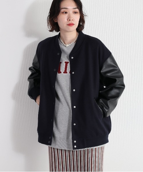 cepo（セポ）の「カットメルトンスタジャン（スタジャン・レディース・ネイビー/オフホワイト・M）」の9枚目の写真