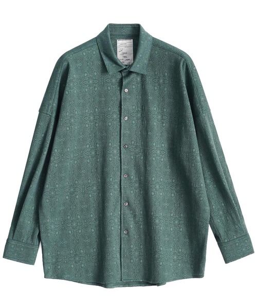 SHAREEF(シャリーフ)の「LACE JQ L/S SHIRTS(シャツ/ブラウス・メンズ・パープル/セージグリーン/ブラック・1/3/2)」の1枚目の写真