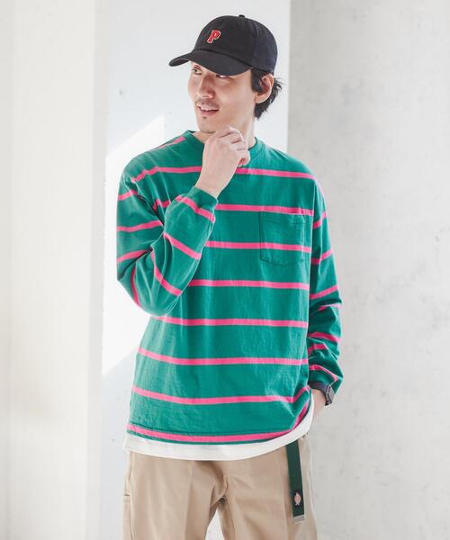 coen（コーエン）の「The M&M Store（ザ・ミックス＆マッチストア）コラボ　カラーボーダーロングスリーブTシャツ（Tシャツ/カットソー・メンズ・ホワイト/ケリーグリーン/コバルトブルー・S/M/L/XL）」の11枚目の写真
