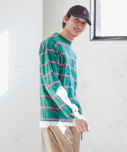 coen（コーエン）の「The M&M Store（ザ・ミックス＆マッチストア）コラボ　カラーボーダーロングスリーブTシャツ（Tシャツ/カットソー・メンズ・ホワイト/ケリーグリーン/コバルトブルー・S/M/L/XL）」の12枚目の写真