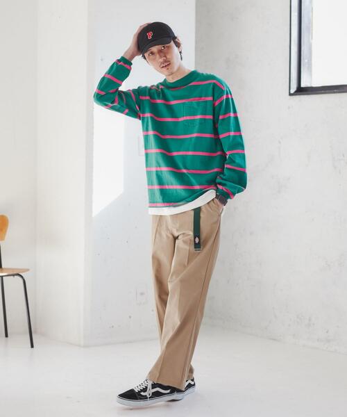 coen（コーエン）の「The M&M Store（ザ・ミックス＆マッチストア）コラボ　カラーボーダーロングスリーブTシャツ（Tシャツ/カットソー・メンズ・ホワイト/ケリーグリーン/コバルトブルー・S/M/L/XL）」の14枚目の写真