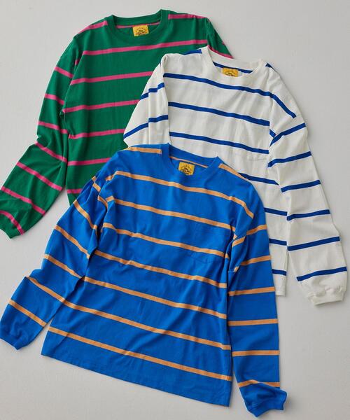 coen（コーエン）の「The M&M Store（ザ・ミックス＆マッチストア）コラボ　カラーボーダーロングスリーブTシャツ（Tシャツ/カットソー・メンズ・ホワイト/ケリーグリーン/コバルトブルー・S/M/L/XL）」の15枚目の写真