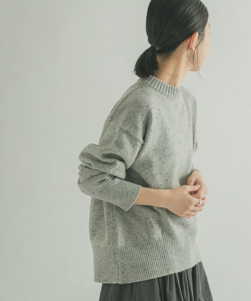 FORK&SPOON（フォークアンドスプーン）の「FORK&SPOON　ネップニットプルオーバー（ニット/セーター・レディース・ブラウン/ネイビー/ライトグレー・1）」の13枚目の写真